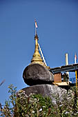 Myanmar - Kyaikhtiyo, several other stupas and shrines scattered on the ridge at the top of mount. 